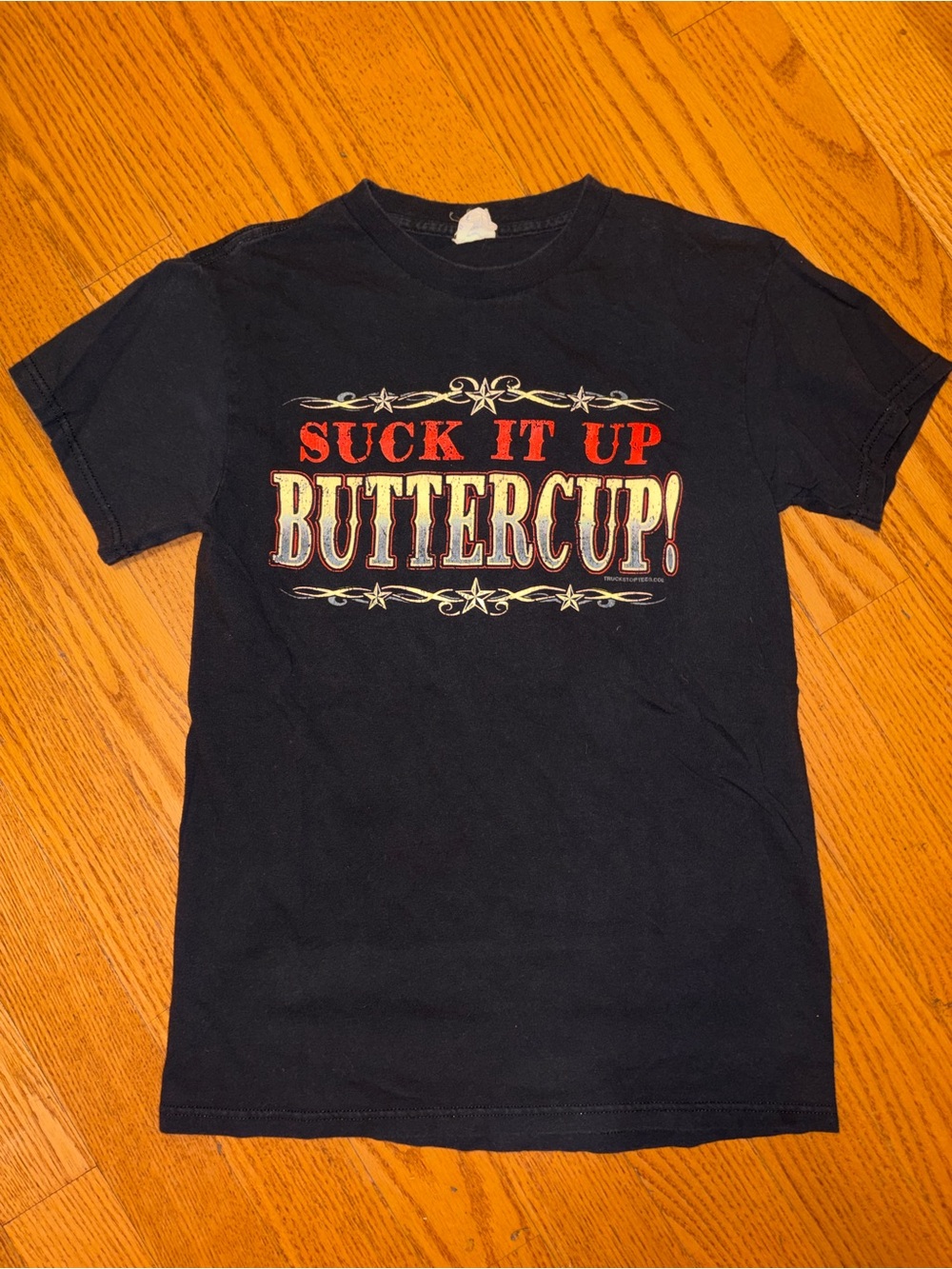 Black Graphic Short-Sleeve Tee - "Suck It Up Buttercup!"